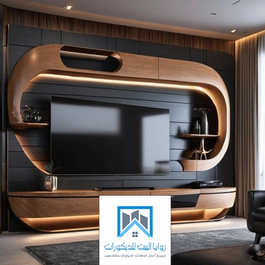 ديكورات حول شاشة التلفزيون